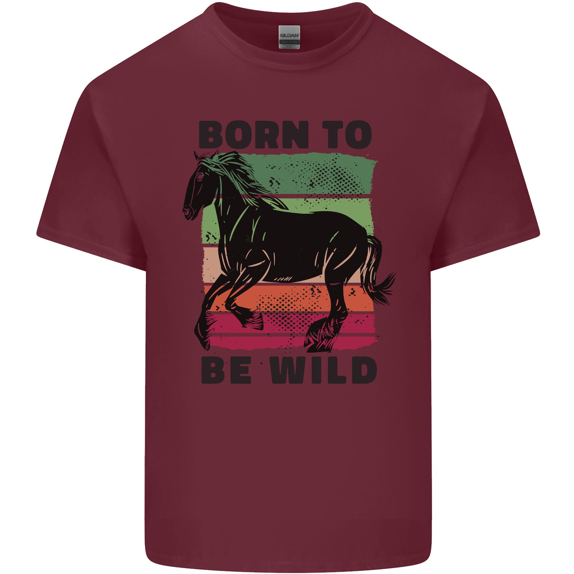 Born to be Wild Horse Riding Equestrian Unisexs Light Cotton TShirt S