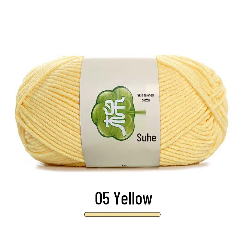 Combed Milk Cotton 5-Strand Yarn Pack for Hand-Knitted Scarves, Medium Thick, DIY Blanket Knitting, Crochet Material.