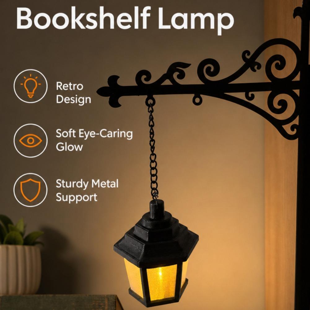 Retro Lantern Decorative Light Library Lantern-Decorative Bookshelf Bookshelf Lamp Library Lantern Light Library Lantern Bookshe
