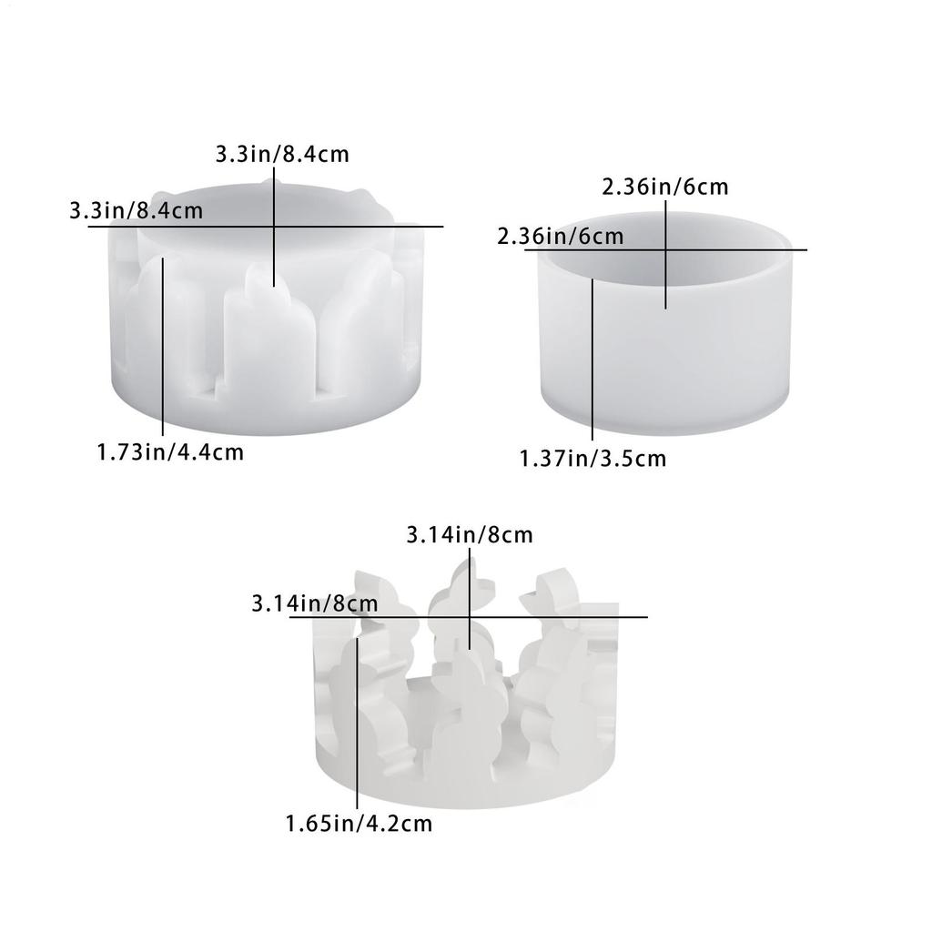 Candle Holder Mold Easter Bunny Silicone Casting Mold Tabletop Centerpiece for Living Room Bedroom Kitchen Home Apartment