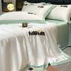 Soft Cool Summer Blanket Washed Silk Summer Quilt Embroidery Smooth Ice Cooling Comforter For Bed 100% Silky Solid Blanket