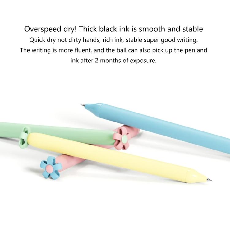 4Pcs Flower Retractable Gel Pen School Stationery Supplies for Women Student Writing Noting Journaling