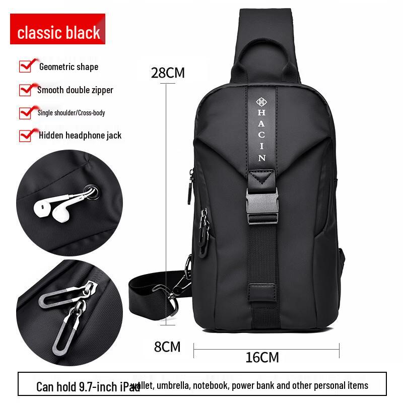 Men's Lightweight Oxford Crossbody Chest Bag