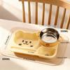 Cartoon Plastic Divided Dinner Plate Large Capacity Children Fruit Salad Plate Reusable Breakfast Food Plate Microwave Heatable