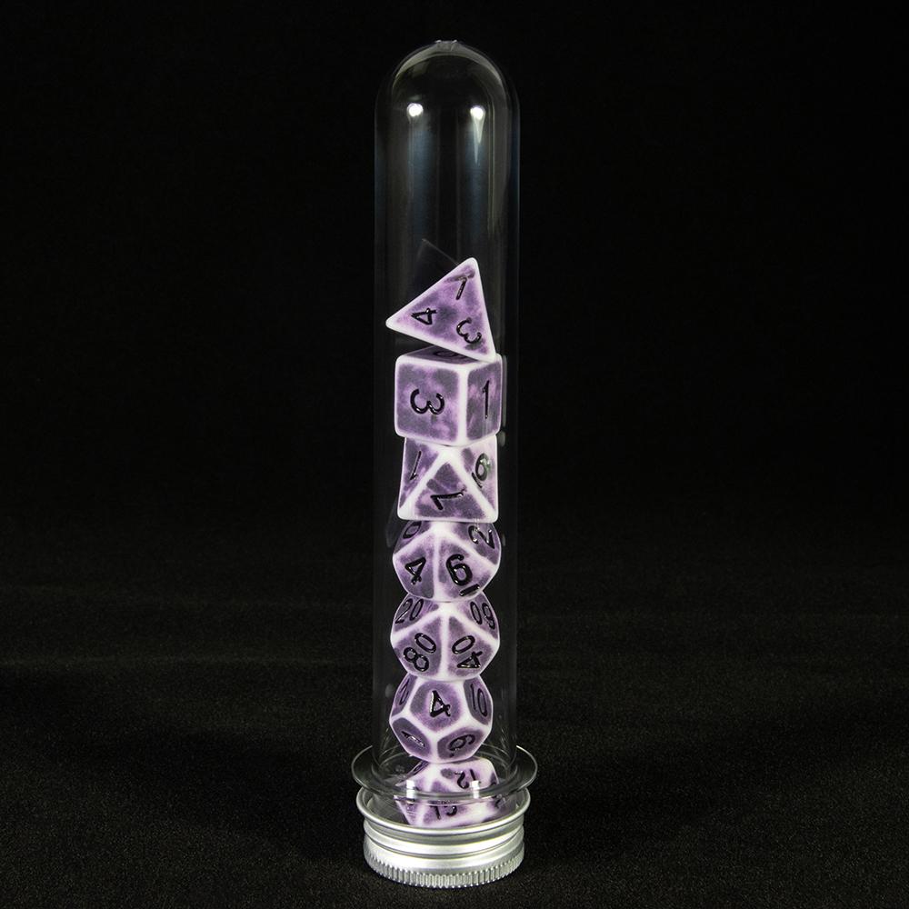7Pcs Polyhedral Dice Opaque Polyhedral Game Dice with Tube for RPG DND D20 D12 D10 D8 D6 D4 Table Game