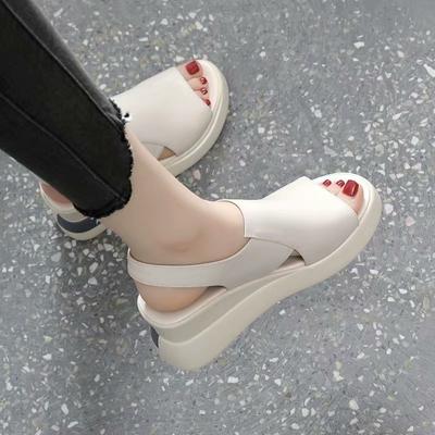 2024 2024 Plus 42 Women Wedges Sandals PU Leather High Heels Summer Office Lady Platform Sandals Shoes Woman Sandalias Open Toe Shoes