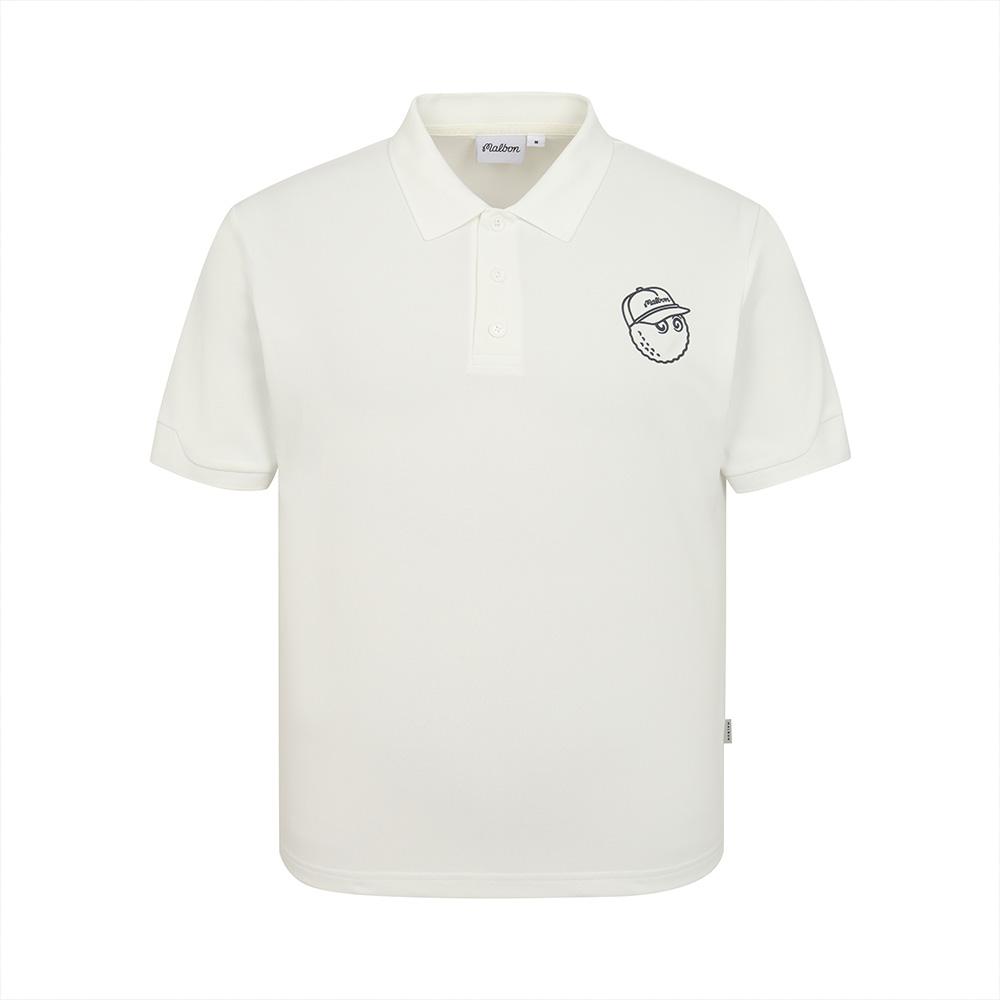 MALBON GOLF Bucket Point Basic Polo Shirt Off White (Man)