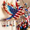 Buntglas-Imitation Sonnenfänger Patriotischer Kolibri Sonnenfänger 250. Jubiläum Vierter Juli Vogelfänger Dekoration Sterne und Streifen für