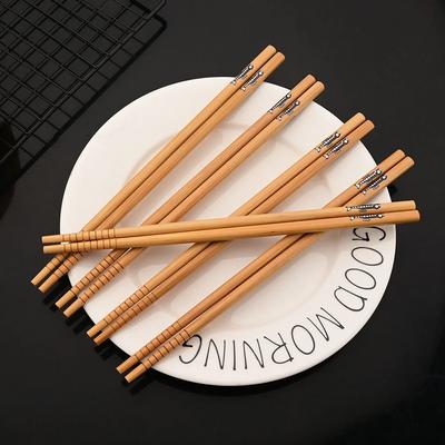 Yeniden kullanılabilir 5 Çift Sofra El Yapımı Bambu Japon Doğal Ahşap Çubuklarını Suşi Gıda Kedi Çiçek Çok Renkli Ahşap Çubuklarını