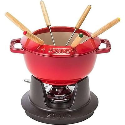 Fondue Set - STAUB - 20 Cm - Cherry Red - For 4 People - Variable Temperature