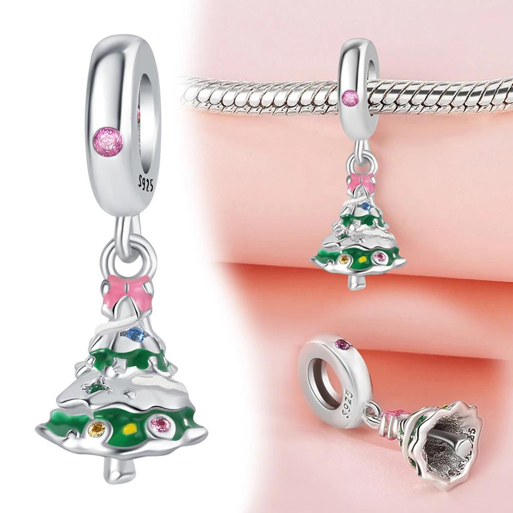 Copper Christmas Charms Series Christmas Love Hat Tree Socks Garland Beads For Women'S Bracelet Diy Jewelry Gift