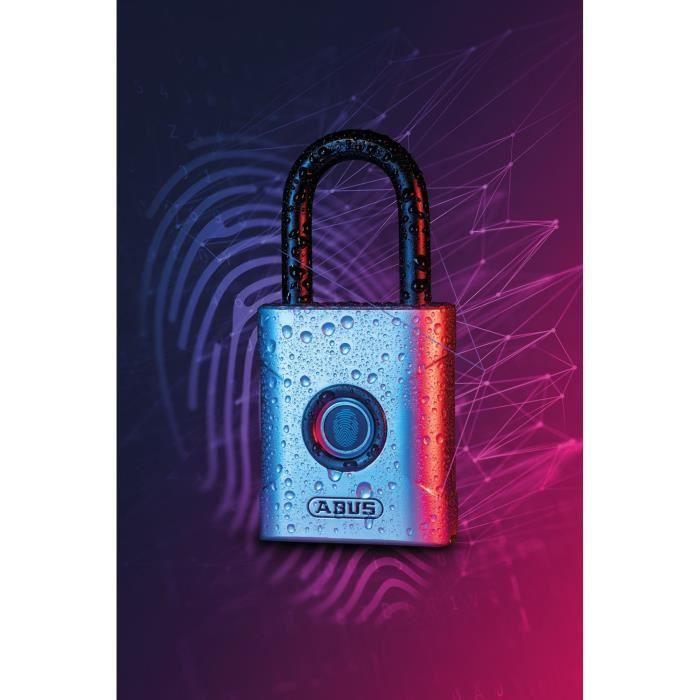 Cadenas - ABUS - 57/45 Touch - Ouverture biométrique - Résistant aux intempéries - Capteur 360°