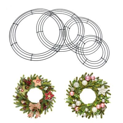 8/10/12/14inch Round Hoop DIY Christmas Decoration Wire Wreath Frame Wall Hanging Sturdy For Wedding Valentines Christmas Decor