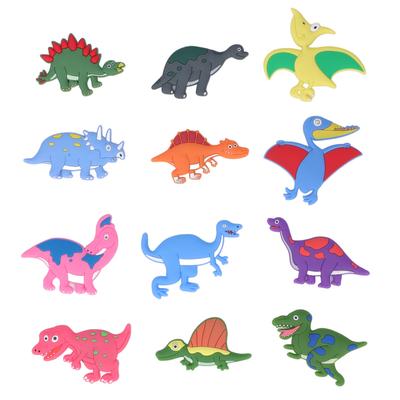 12pcs Refrigerator Magnets Cute Soft Silicone Strong Magnetism 3D Dinosaur Patterns Magnets for