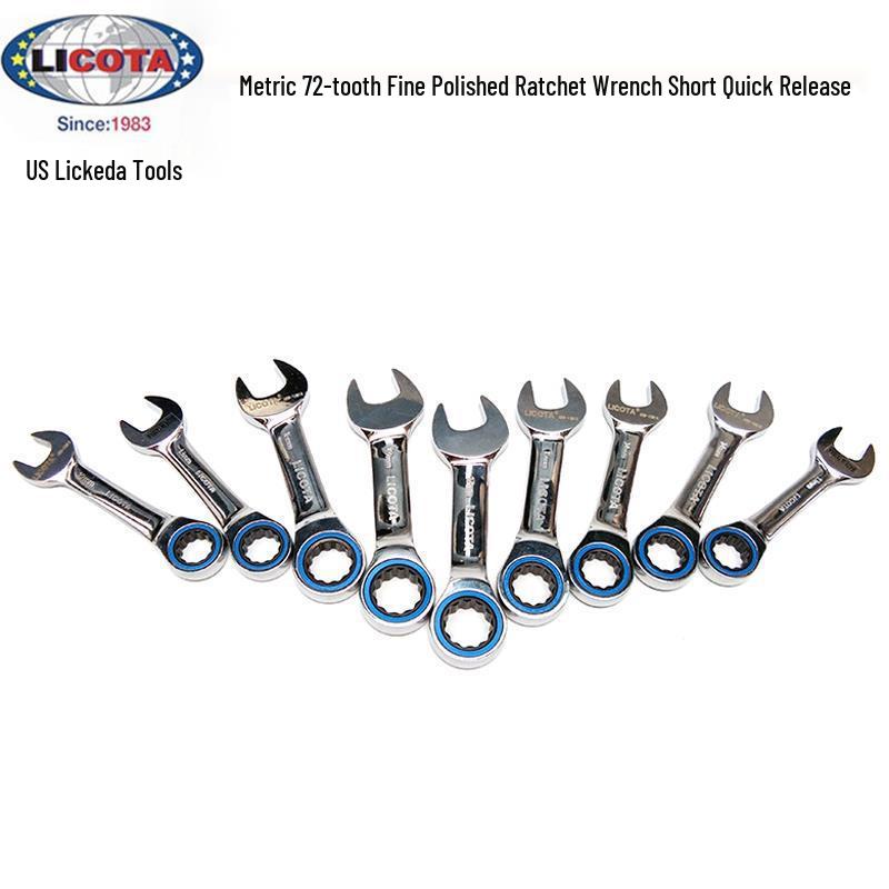 US LICOTA 72-Tooth Polished Quick Ratchet Wrench ARW-10 Metric 8-19mm 8mm