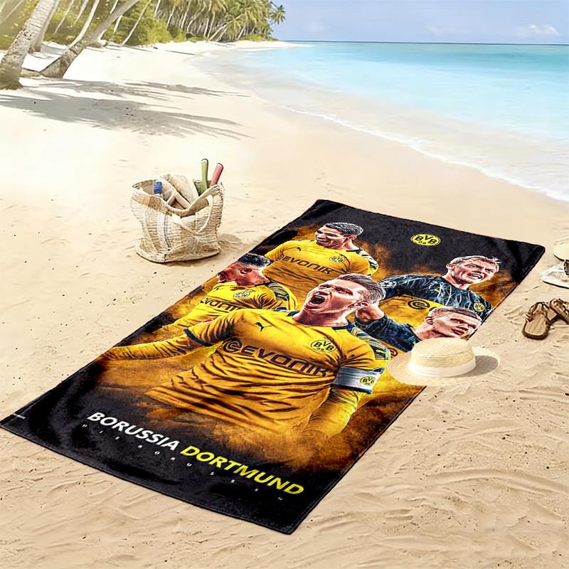 Dortmund Glory: BVB Spirit beach towel Beach towel for vacation photos soft Absorbent bath towel seaside quickdrying swim towel