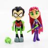 6pcs/Lot 3-12cm Teening Titans PVC Model Toys Teening GO Action Figure Toys Robin Raven Beast Cyborg Toy for Kids Birthday Gifts
