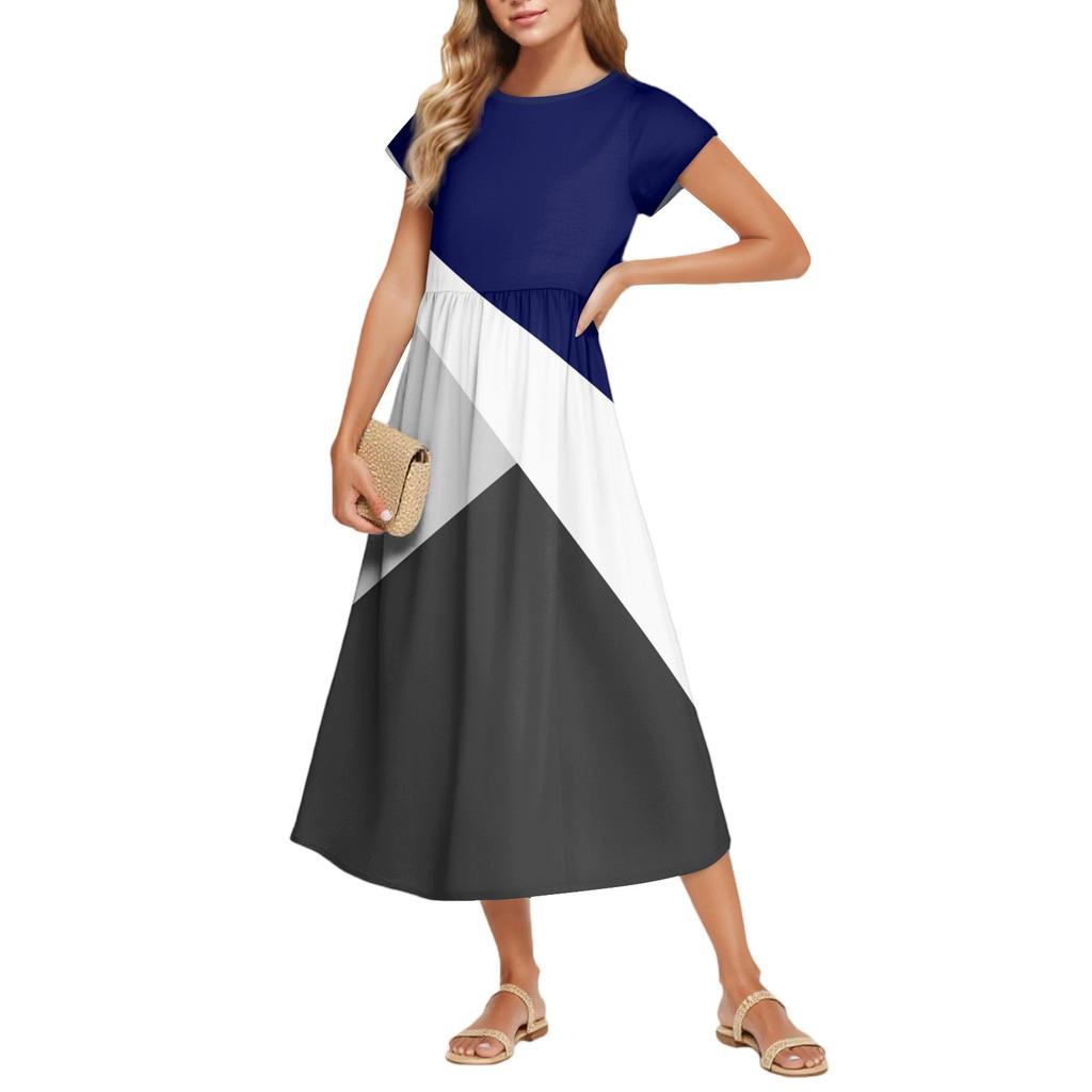 Women's Fashion Temperament Elegant Waisted Floral Casual Dresses