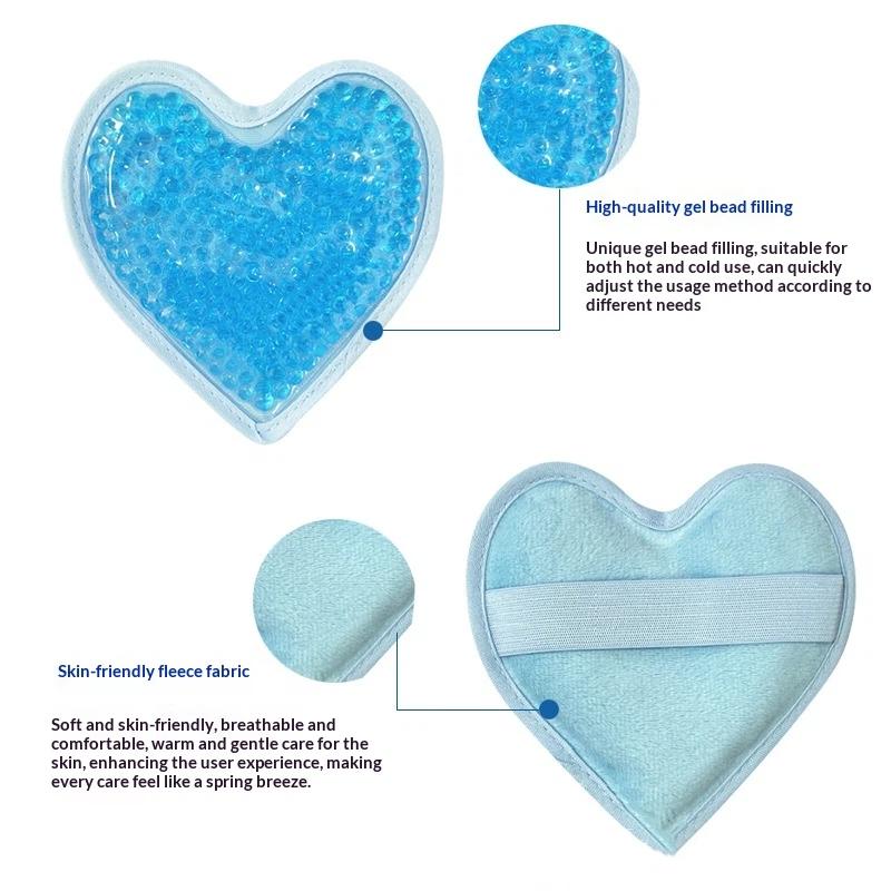 Reusable Heart Shaped Ice Packs with Non Toxic Gel for Hot Cold Therapy Multipurpose Muscle Pain Swelling Relief