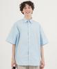THE-ABON M42 Over Cotton Short Sleeve Shirt Sky Blue