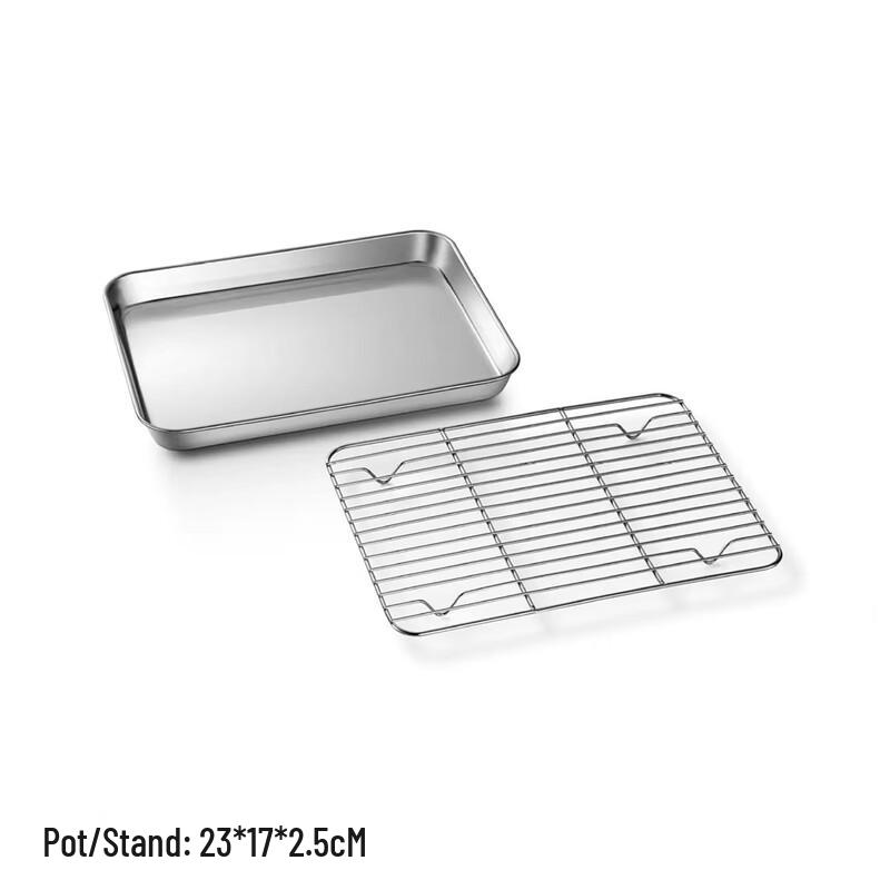 

ZISIZ 304 Stainless Steel 3-Compartment Rectangular Food Tray Set