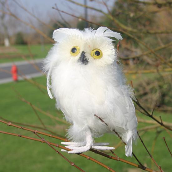 Owl Statue Realistic Looking Vivid Facial Expression Polystyrene Simulated Owl Sculpture DIY Craft Ornament for Home