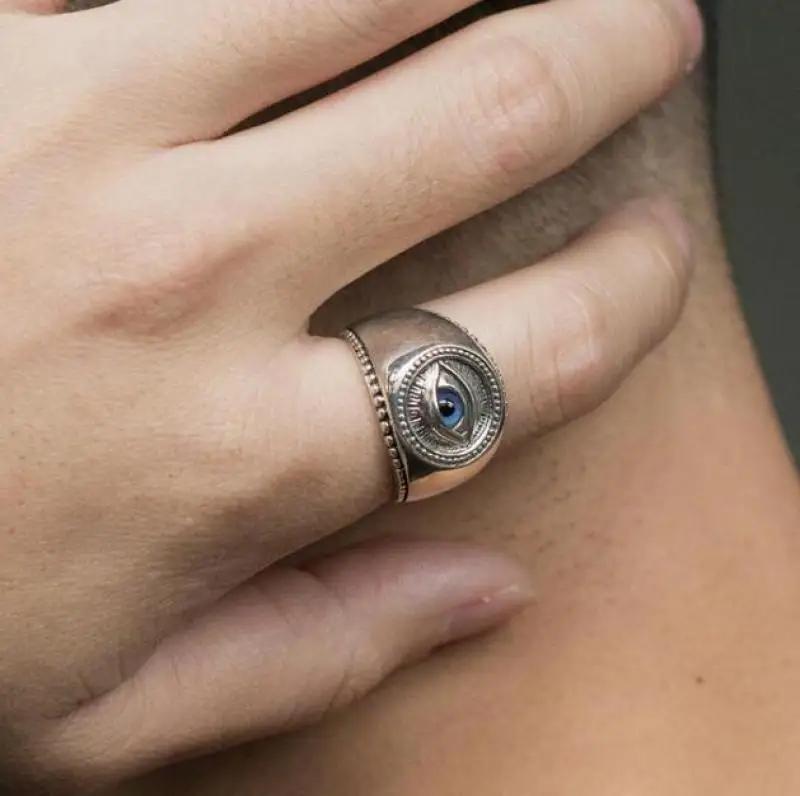 High Quality Demon Eye Fashion Hip Hop Ring Goth Punk Eye Index Finger Ring Men\\\\\\\\'s Jewelry