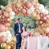 112pcs Boho Balloons Garland Arch Kit Blush Pink White Rose Gold Balloons for Baby Shower Wedding Birthday Party Decorations