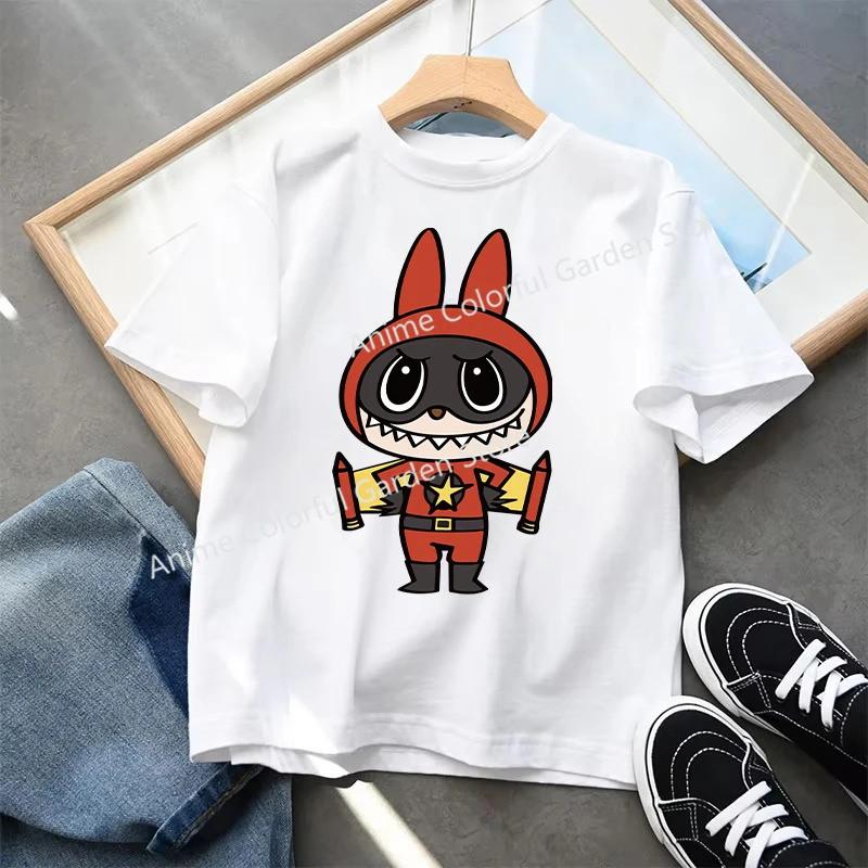 

Labubu T-shirt, Children s Cartoon Cute Short Sleeved T-shirt, Boys Summer Travel Fashion Clothing, Children s Clothing 100