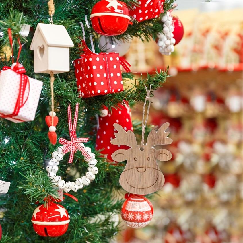 20pcs Wooden Deer Pendant Decorations, Christmas Decorations, Party Favors, DIY Crafts, Holiday Decorations