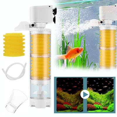 Filtro de Tanque Ultra Silencioso Bomba de Filtragem de Aquário Adiciona Oxigênio 3 em 1 Multifuncional Interno Bomba de Filtro de Aquário Acessórios