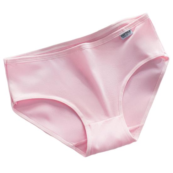 Women Underpants Lace Solid Color Breathable Mid Waist Soft Anti-septic Cotton