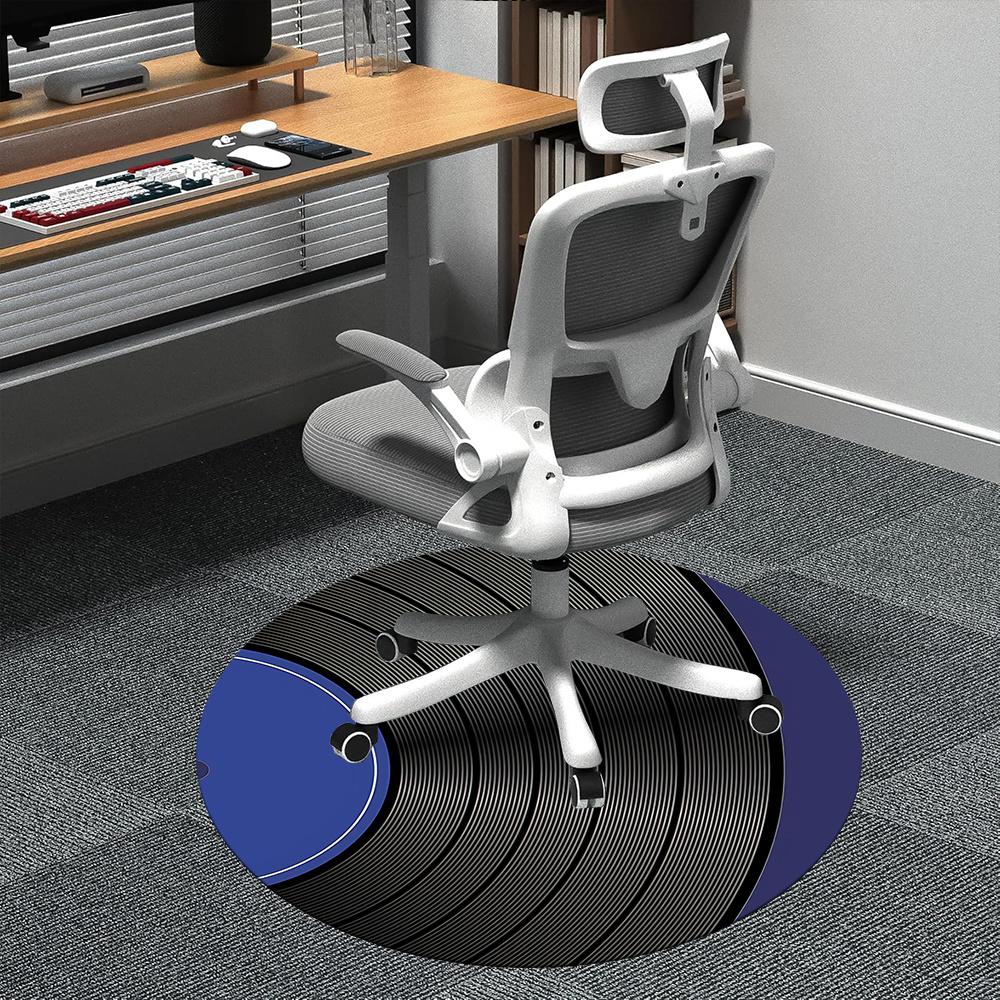 

1pc Music Vinyl Office Round Area Rug, Indoor Mat Suitable ForOffice, Under Office Chairs Bedroom Living Room Home Decor, Room Deco 064 80cm by 80cm