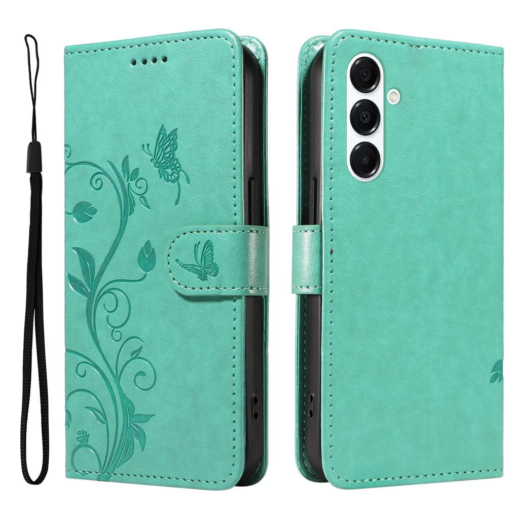 For Samsung Galaxy A16 4G/Galaxy A16 5G/Galaxy A17 5G/Galaxy A26 5G PU Leather Cases Flower Pattern Wallet Stand Phone Cover with Strap