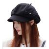 Hunting UV Slimming Stylish [Qzkouma] Casquette, Autumn/Winter Hat, Women's Cap, Warm, Windproof, Protection, Effect, ZUHB-810 (Black)