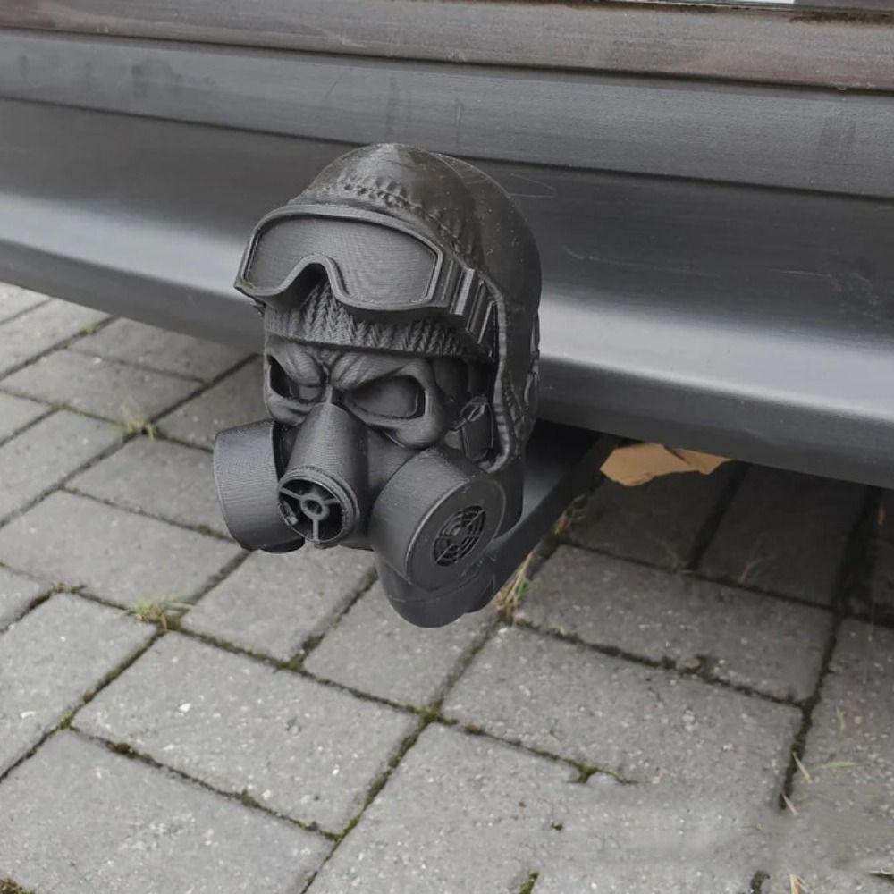 Gas Mask Tow Bar Ball Cover Steel Helmet Trailer Hook Ball Cover Funny Trailer Hook Cover