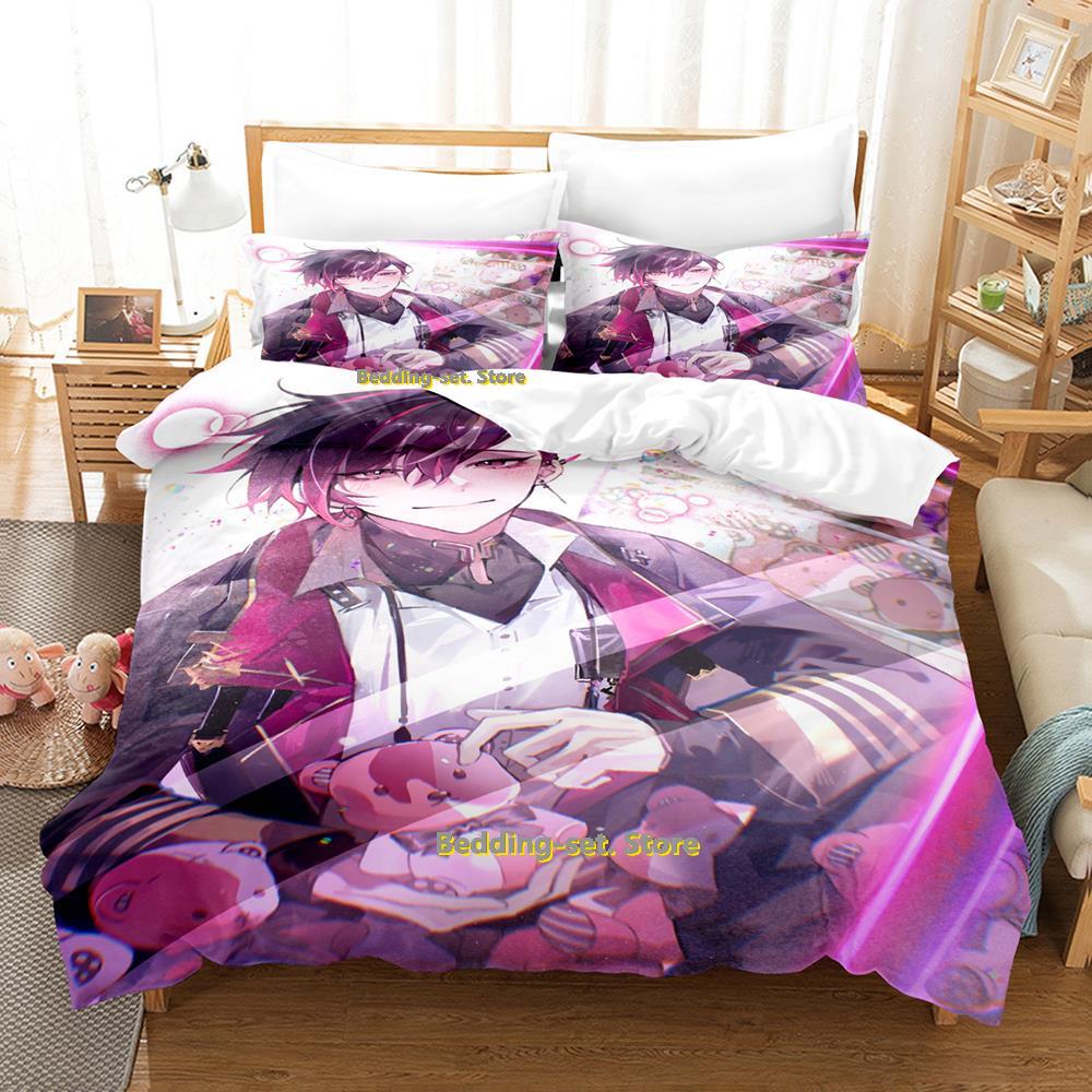 Kawaii 2023 New Ver Vermillion Bedding Set Cartoon Anime Three-piece Set Adult Kid Bedroom Duvetcover Sets 3D Kawaii