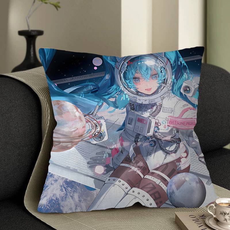 Music H-Hatsune Girl M-Mikues Cushion Cover Pillowcase Upholstery Sofa Throw Pillow Home Decor Pillowcas