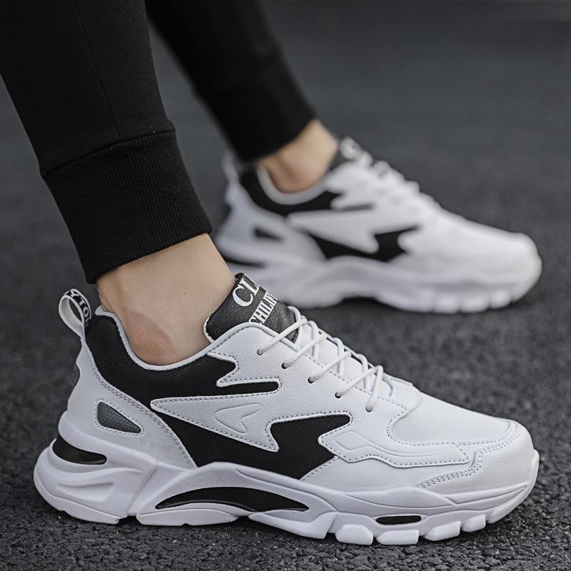 22 autumn plus size dad shoes couple leather breathable casual sneakers plus size 36