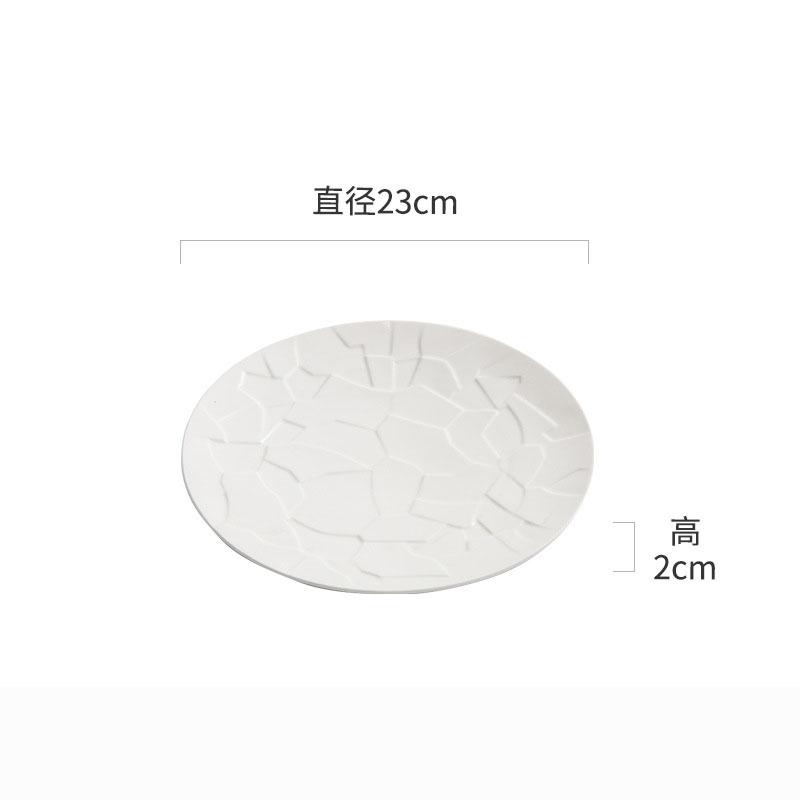 

Creative Relief Texture Ceramic Flat Plate Restaurant Dessert Dish Sushi Plate Pasta Plate Molecular Cuisine Specialty Tableware