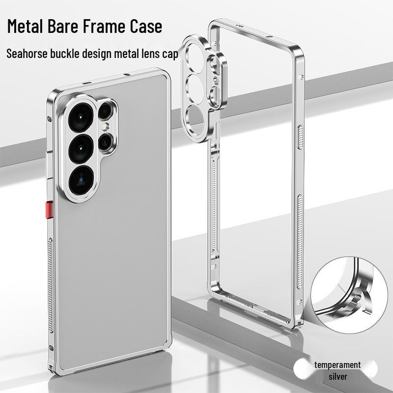 

Cross-Border Metal Frame Seahorse Buckle Phone Case for Samsung S26 Ultra & S25U with Heat Dissipation and Lens Protection. S26 Ultra