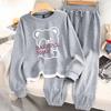 Women Suits Sets Large Size Pullover Sweatshirt Pants Thickened Top Longs Pants Two-piece Oversize 2PC Suit