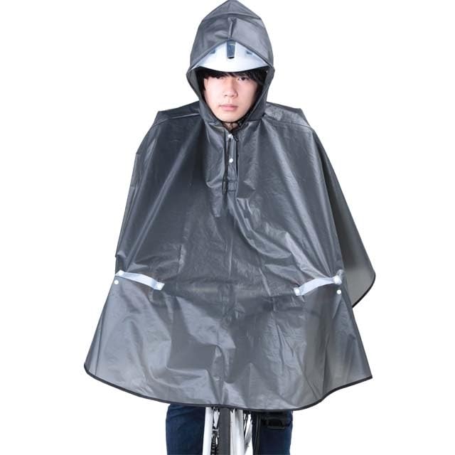 Kawasumi Seisakusho PEVA Rain Poncho To Protect Your Knees from Rain, Gray, 259-00971/KW-800GR