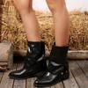 Sleeve Shoes, Mid-heel Fashion Boots, Women's Shoes, New Large-sized Retro Pointed-toe Martin Boots