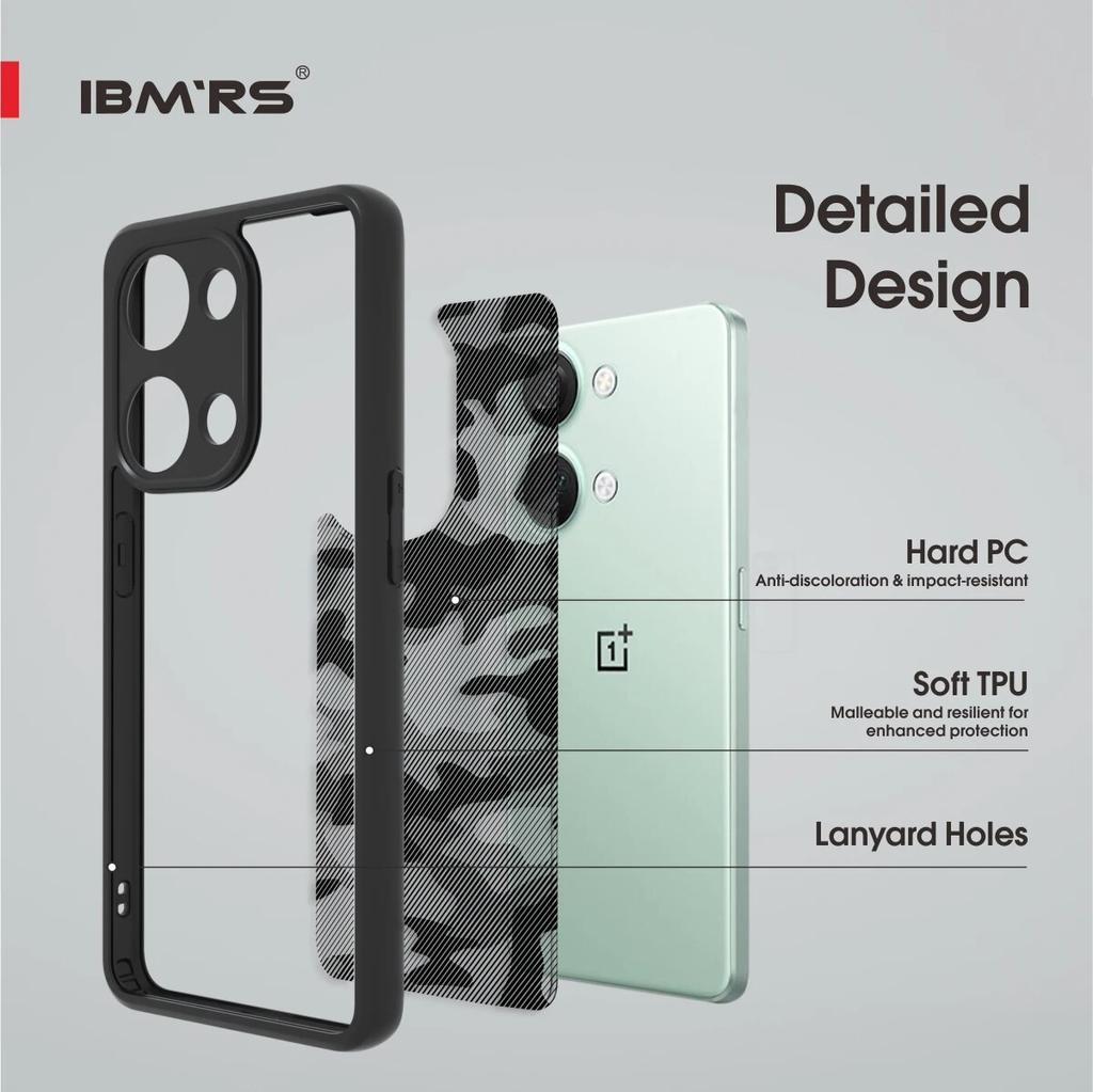(Comes with wrist strap)IBMRS for OnePlus Ace 2V/Nord 3 5G Case, Camouflage Anti-Fingerprint Matte Clear Hard Back and Soft TPU Frame Protective Case