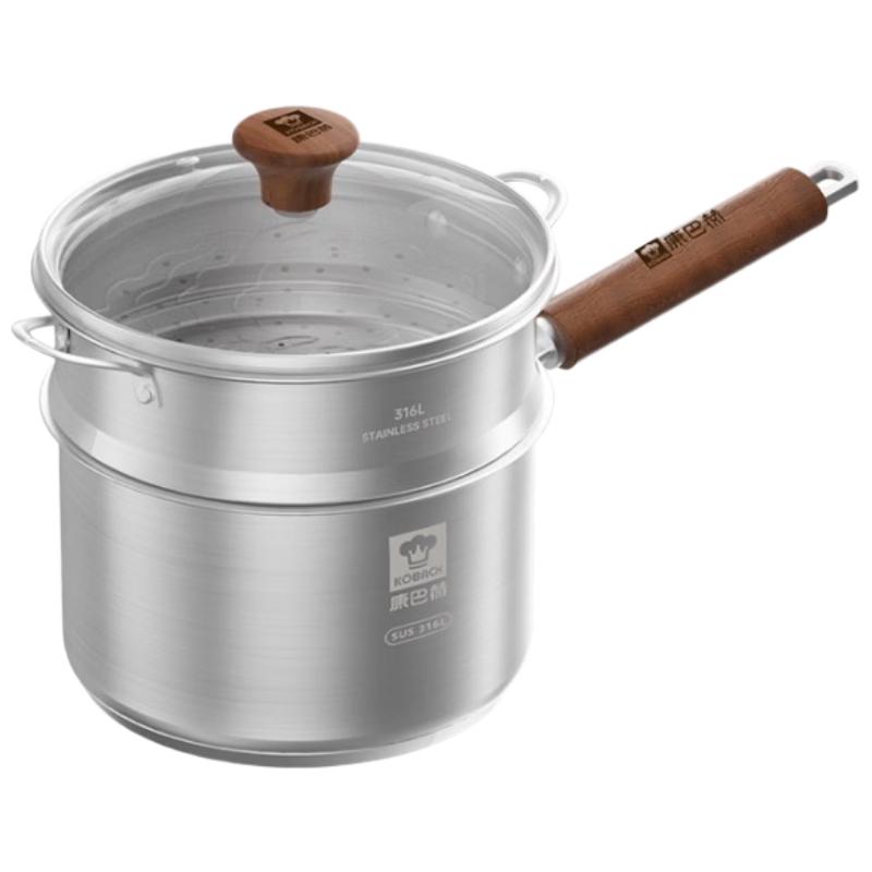 Kangbahu 316L Stainless Steel Milk Pot with Steamer