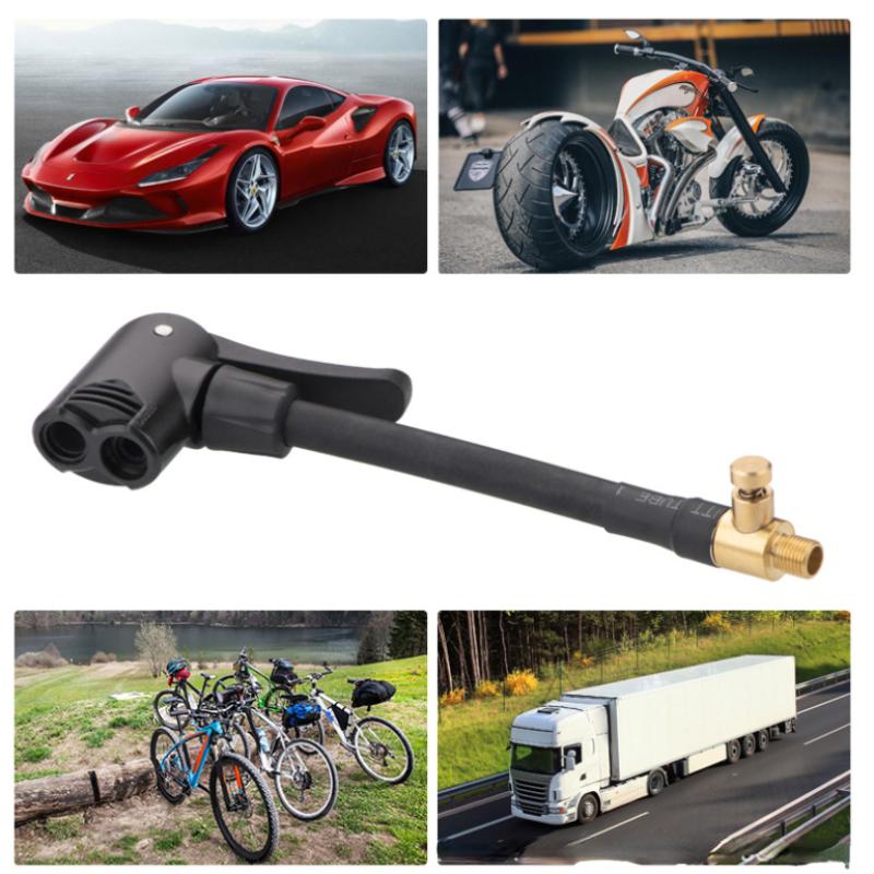 Car Mounted Inflation Pump Extension Pipe Nozzle Adapter with Air Release Hose for Quick Connection To Tire Nozzle