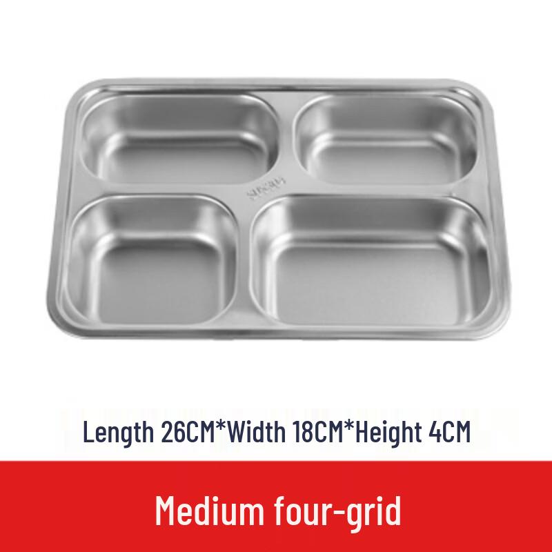 Ru Han 304 Stainless Steel Divided Meal Tray
