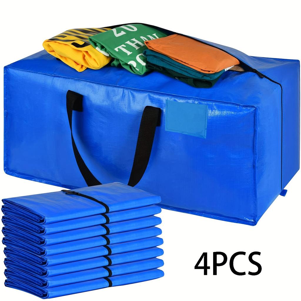 1/2/3/4 Stück Die strapazierfähige Umzugs- und Aufbewahrungstasche wird mit einem starken Griff und einer Reißverschluss-Tragetasche geliefert, um Platz zu sparen