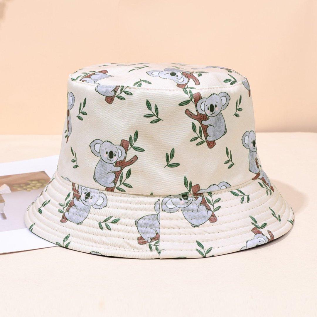 Sun Hat Wear Print Cute Sloth Bucket Hat Basin Hat Flat Top Bucket Hat белый